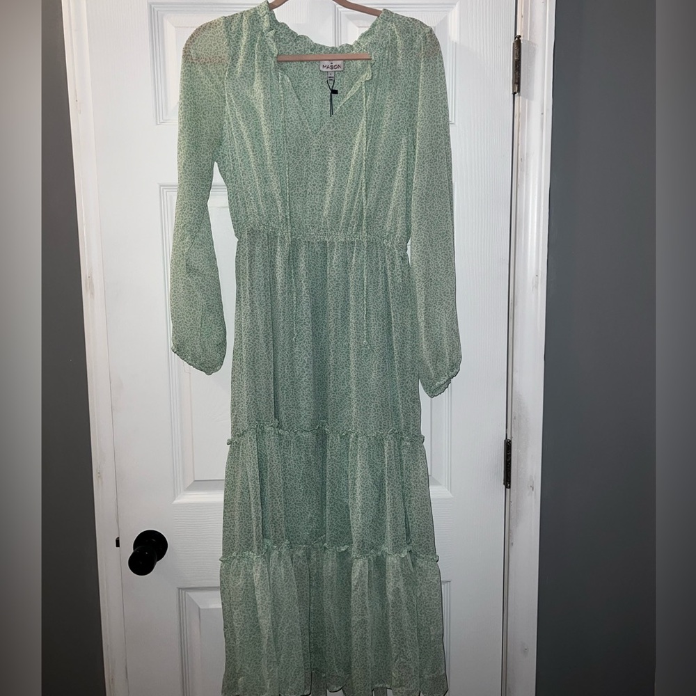 Never worn. NWT. KOKO & Mason double lined long sleeve maxi dress.